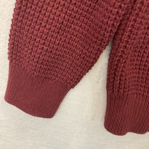 Oak Hill Heavy Chunky Knit Henley Sweater Men's 2XLT 2XL Tall Maroon Red Buttons - Picture 6 of 16